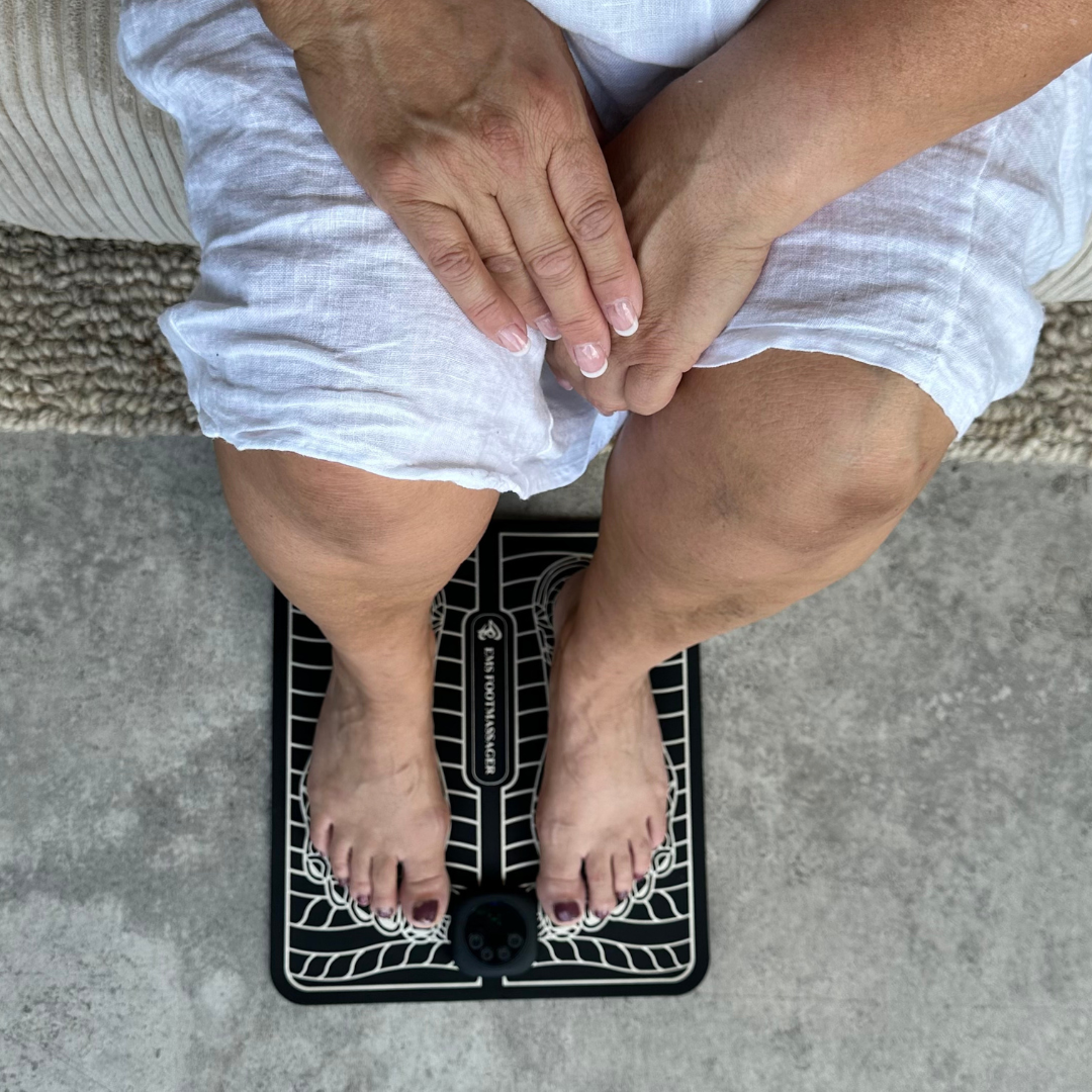 EMS Foot Massager for Pain Relief - Heal & Restore, Lightweight & Foldable, 6 Modes, 9 Intensities