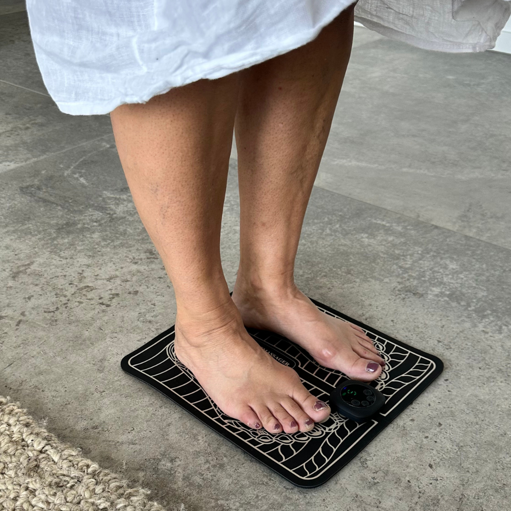 EMS Foot Massager for Pain Relief - Heal & Restore, Lightweight & Foldable, 6 Modes, 9 Intensities