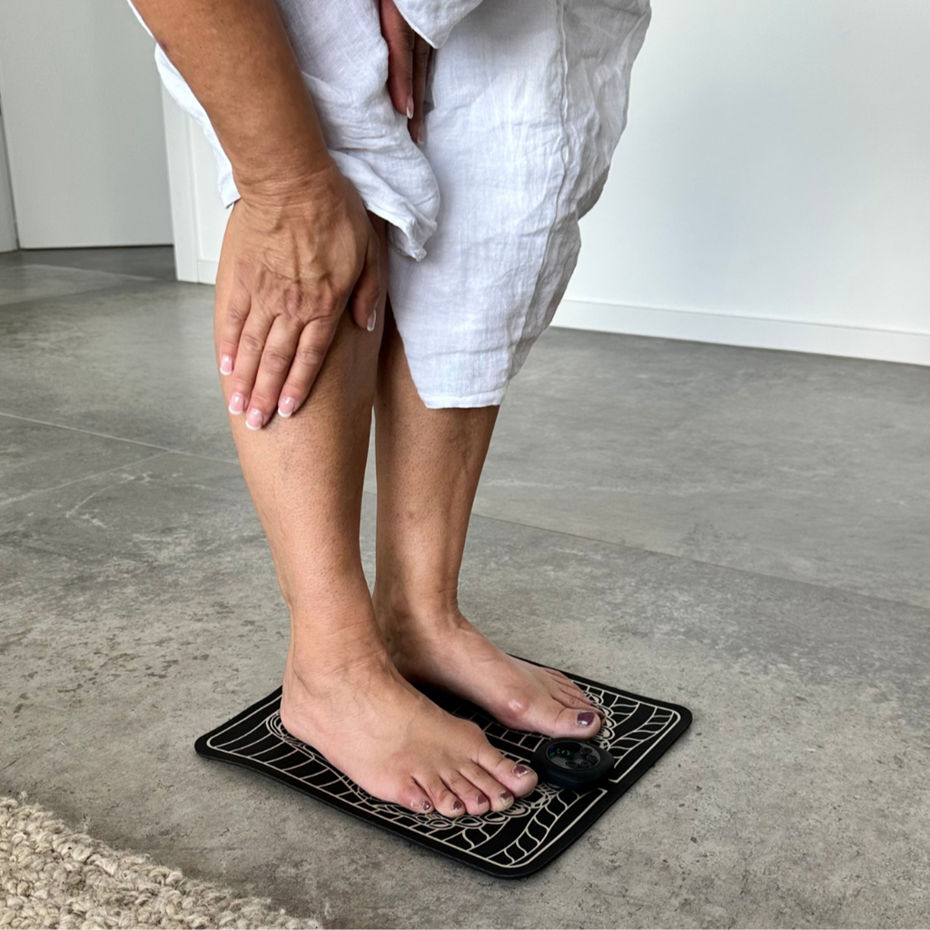 EMS Foot Massager for Pain Relief - Heal & Restore, Lightweight & Foldable, 6 Modes, 9 Intensities