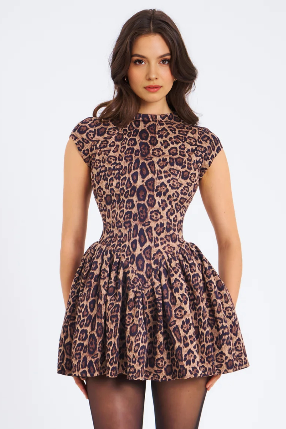 Women's Leopard Print Mini Dress – Flattering Fit & Stylish Everyday Statement