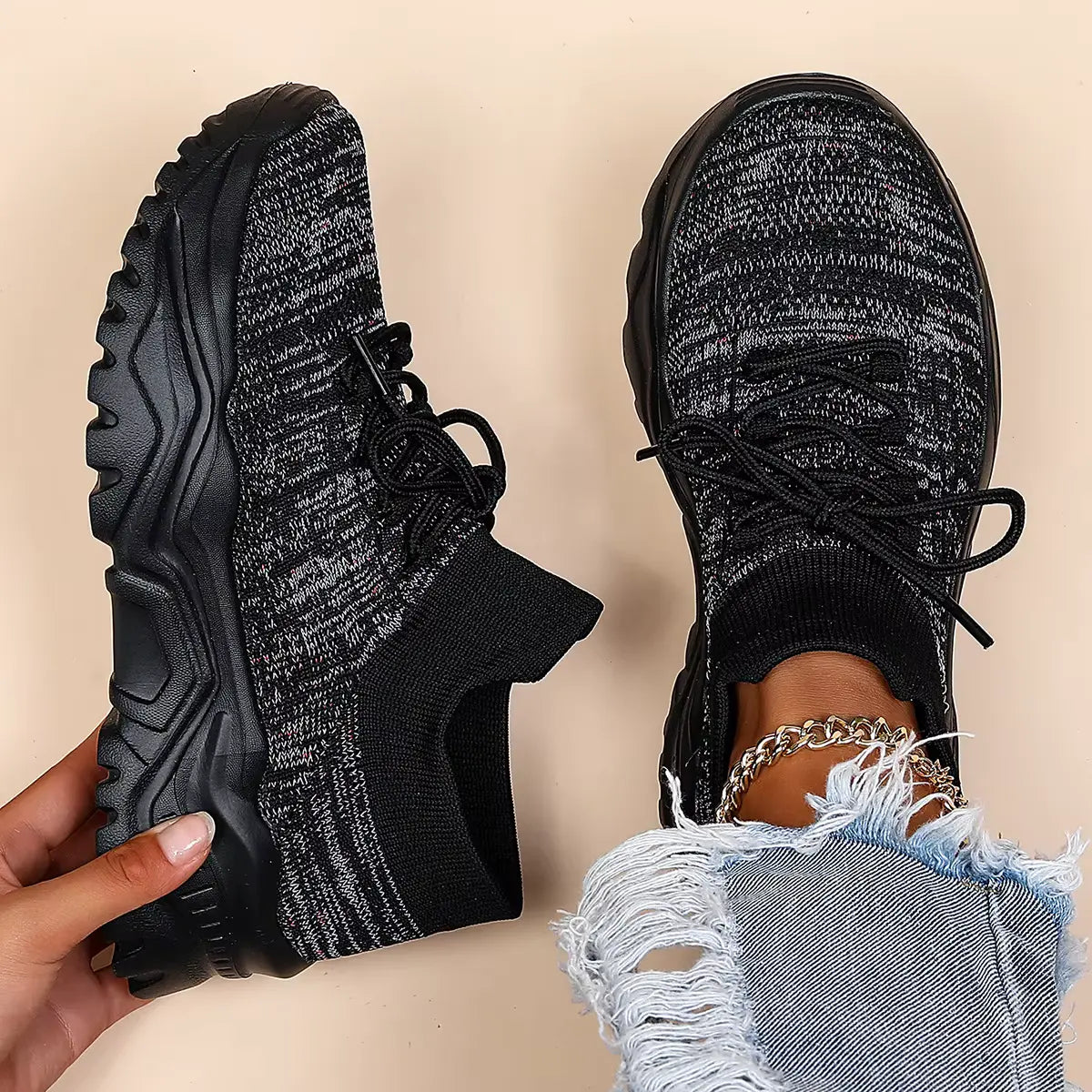 Orthopaedic Shoes for Women - Pain Relief, Extra Foot Support, Comfortable & Stylish Black Fuzz