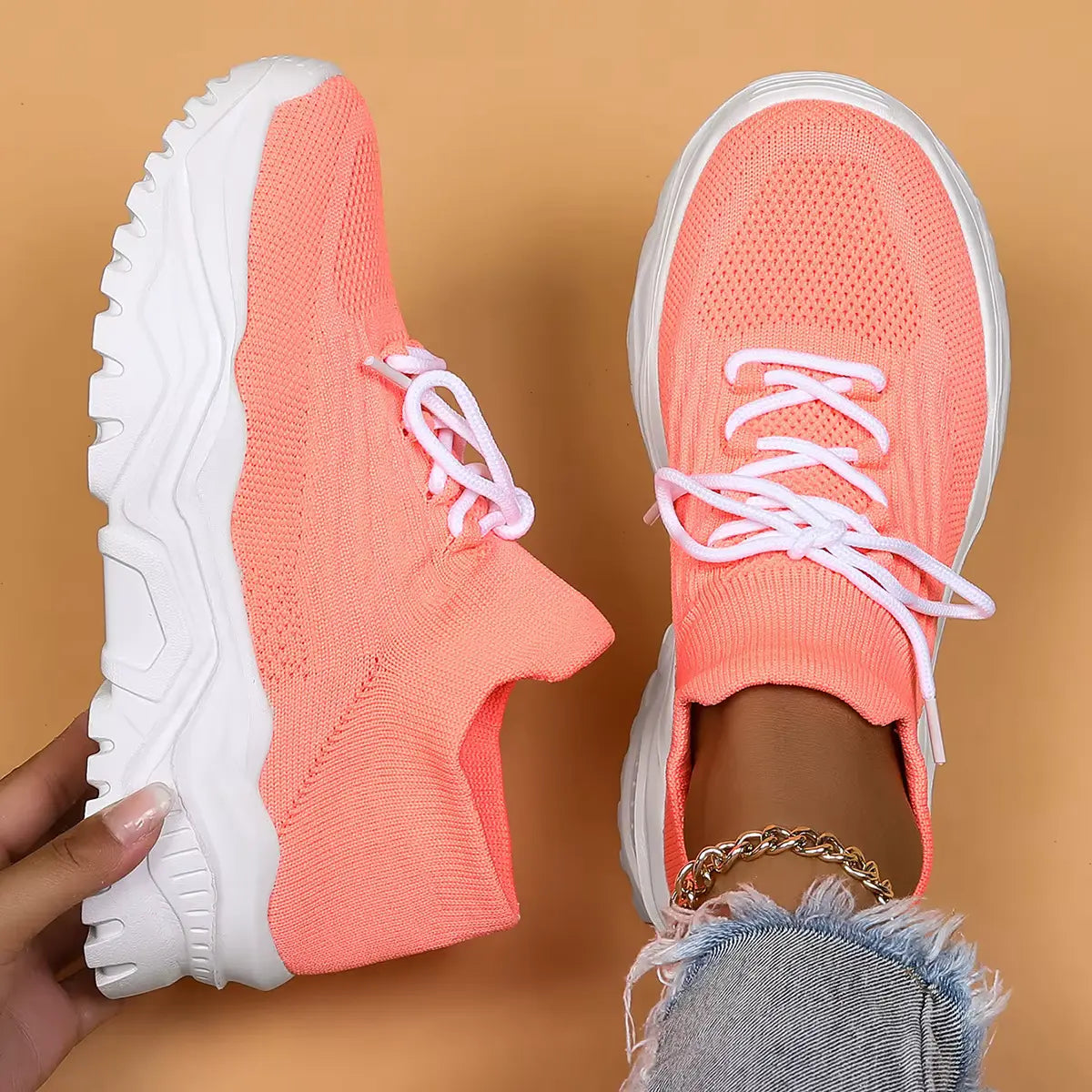 Orthopaedic Shoes for Women - Pain Relief, Extra Foot Support, Comfortable & Stylish Peach