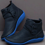 Orthopaedic Women's Mid-Top Leather Boots with Supportive Buckle Strap