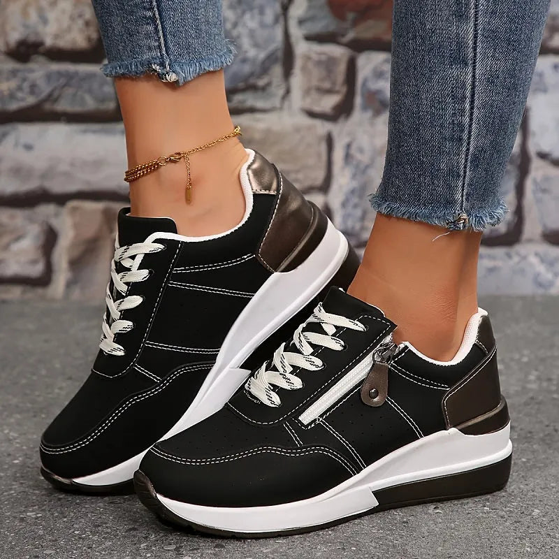 Women's Orthopaedic Pain Relief Everyday Shoes - Comfortable Cushioned Sole for All-Day Support Black