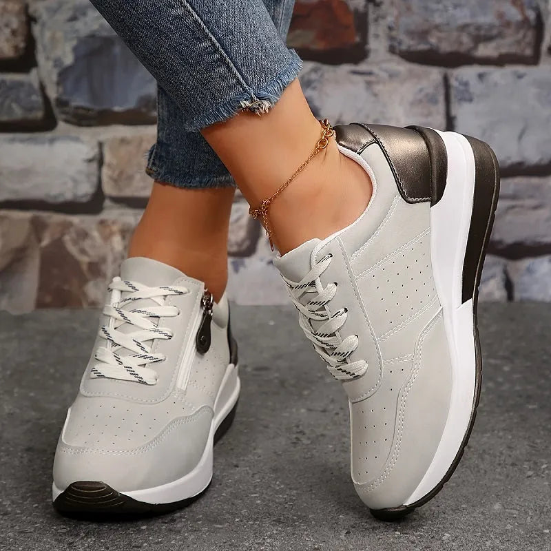 Women's Orthopaedic Pain Relief Everyday Shoes - Comfortable Cushioned Sole for All-Day Support Grey