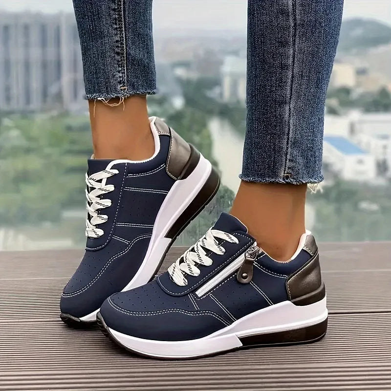 Women's Orthopaedic Pain Relief Everyday Shoes - Comfortable Cushioned Sole for All-Day Support Blue